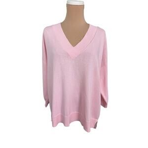 NWT DKNY Pink Oversized Sweater front / shirt back Small